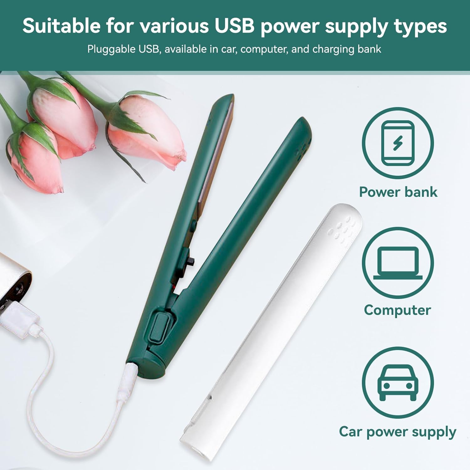 Mini GlamGlide Hair Straightener : Effortless Style Anywhere, Anytime!