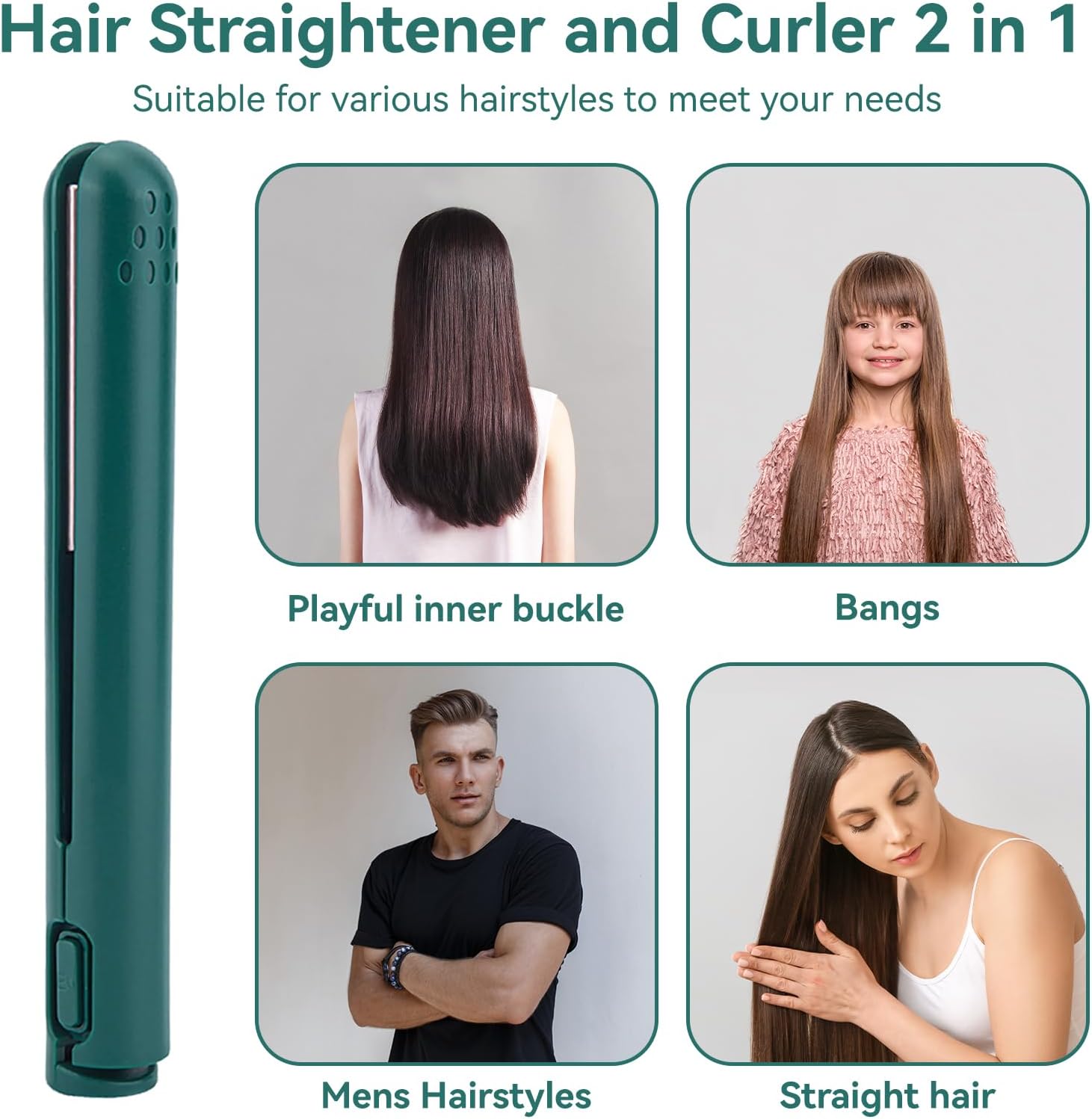 Mini GlamGlide Hair Straightener : Effortless Style Anywhere, Anytime!